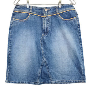 L.A. Blues Women's Denim Skirt Blue Size 10 100% Cotton Denim Pockets